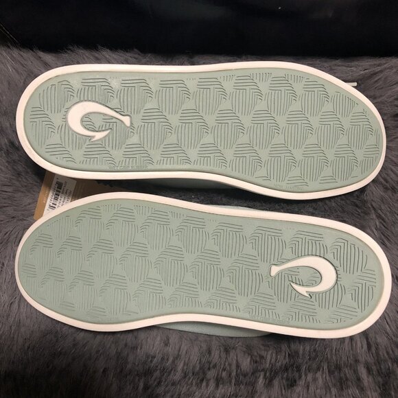 Olukai Womens Pehuea Li Lace up Canvas Sneaker Shoes, Size 9.5, Swell/White Sand - Picture 5 of 5